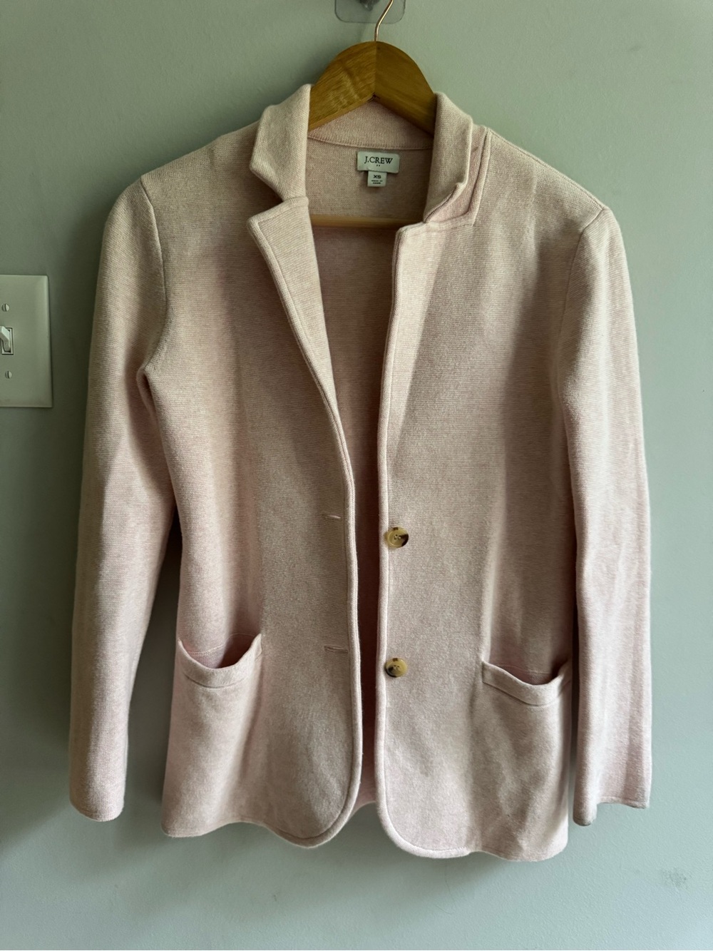 J. Crew Light Blush Pink Open-Front Blazer Jacket